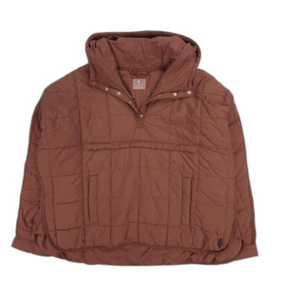 NEW Free People Pippa Packable Pullover Puffer Jacket Hoodie Brown Boho Gorpcore - Picture 3 of 10
